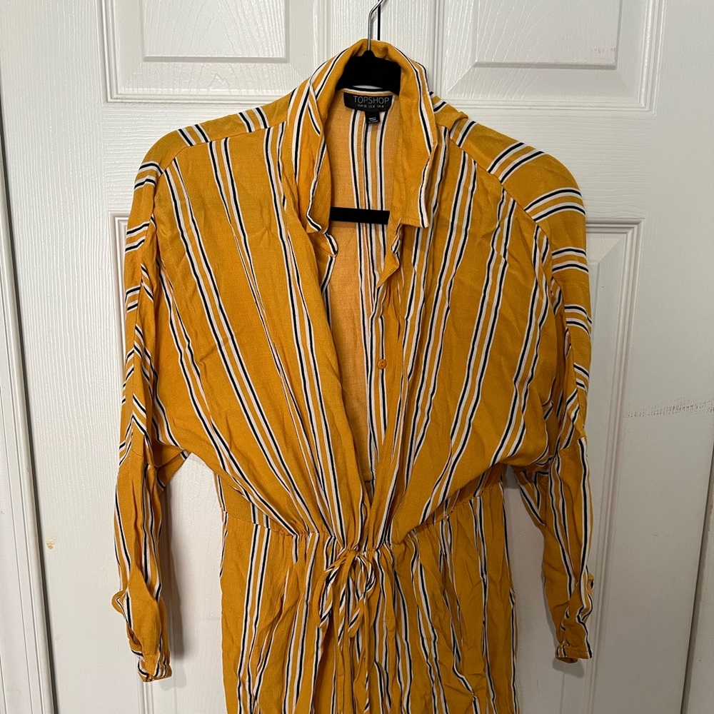 Topshop Tie/Button Up Viscose Dress